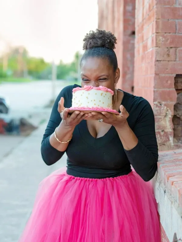 Delsia enjoying some cake