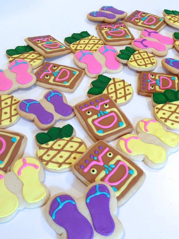 Luau themed cookies